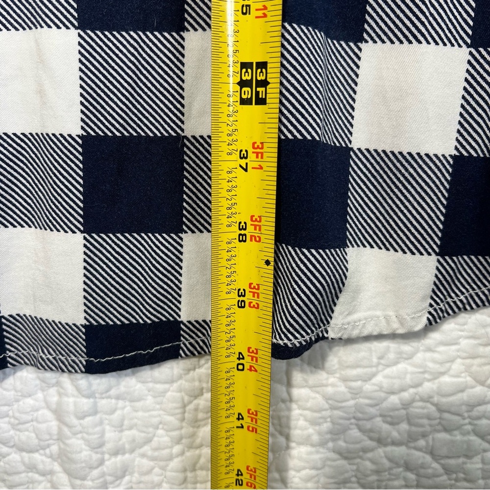 Torrid Navy Blue White Plaid Challis Zip Front Shirt Dress Women Size 0/Large - Picture 8 of 13